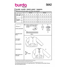 Patron Burda 5642 - Blazer à plis ourlet