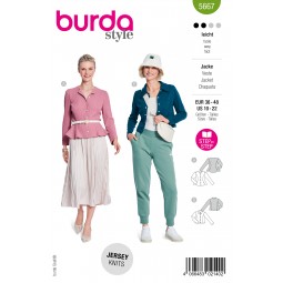 Patron Burda 5667 - Cardigan cintré raccourci ou évasé