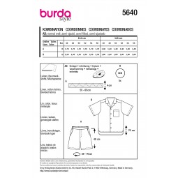 Patron Burda 5640 - Ensemble Chemise et short