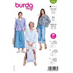 Patron Burda 5632 - Blouses à manches ballon