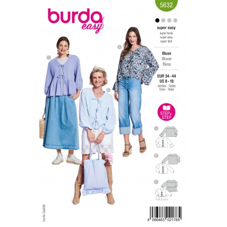 Patron Burda 5632 - Blouses à manches ballon