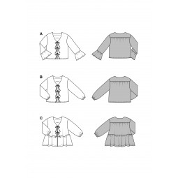 Patron Burda 5632 - Blouses à manches ballon