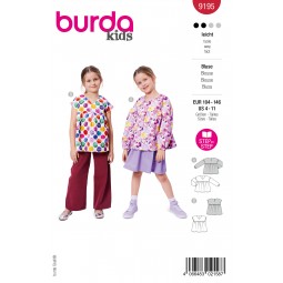 Patron Burda 9195 - Blouse col V évasée à la base