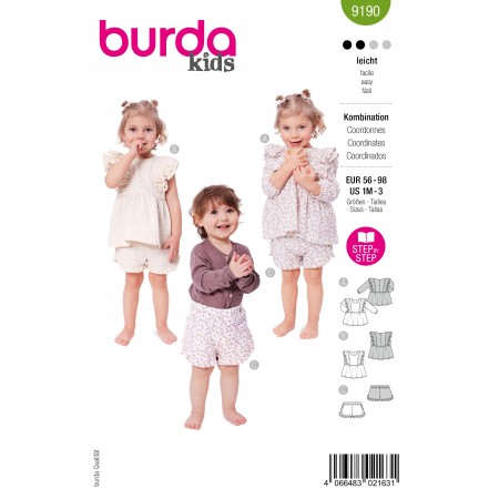Patron Burda B9190 - Ensemble short et blouse à volants