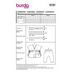 Patron Burda B9191 - Ensemble sarouel et blouse froncée