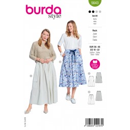 Patron Burda B5643 - Jupe longue à plis