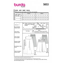 Patron Burda B5653 - Jupe taille haute paperbag