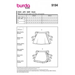 Patron Burda B9194 - Jupe portefeuille à volant ou sans