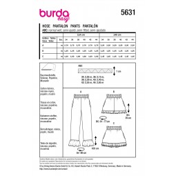Patron Burda B5631 - Pantalon et short à volants