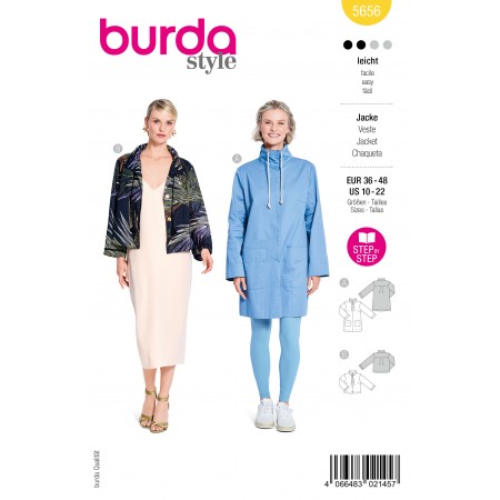 Patron Burda B5656 - Parka courte ou longue