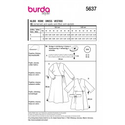 Patron Burda B5637 - Robe portefeuille à manches longues