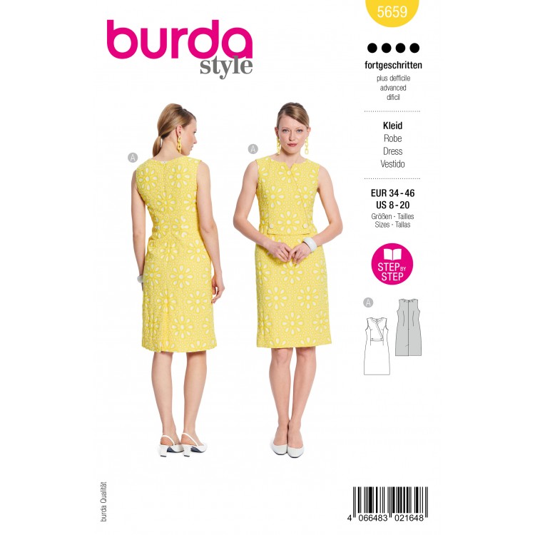 Patron Burda B5659 - Robe à plastron