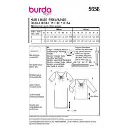 Patron Burda 5658 - Robe et t-shirt effet noué
