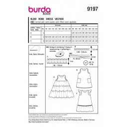 Patron Burda 9197 - Robe droite ou à volants