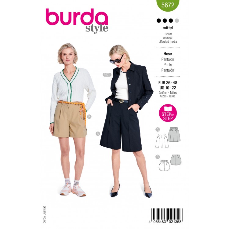 Patron Burda 5672 - Short ample et bermuda