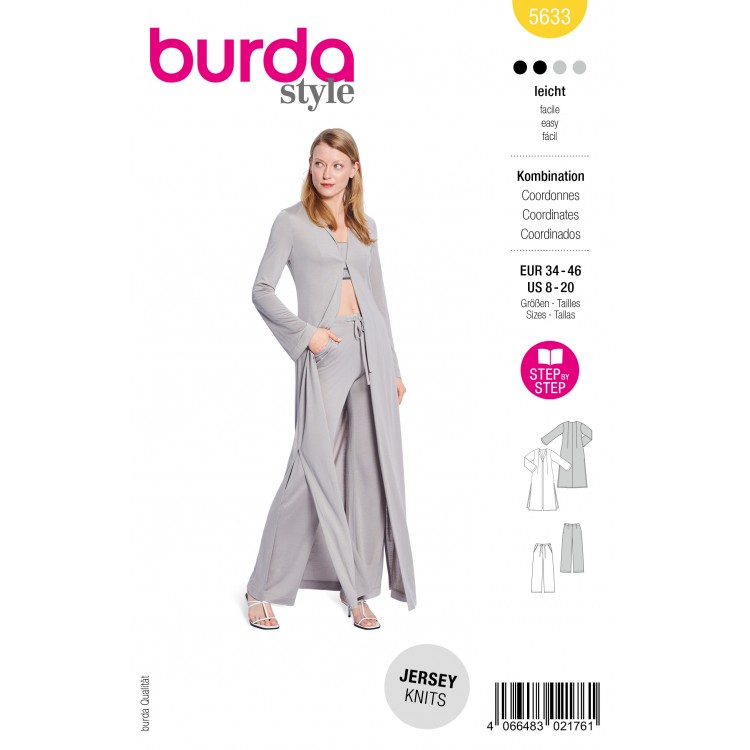 Patron Burda 5633 - Ensemble long élégant