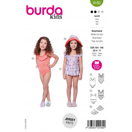 Patron Burda 9193 - Maillot de bain à volants