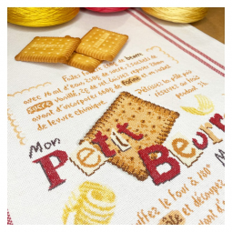 Fiche de broderie Lilipoints - Torchon - Mon petit beurre