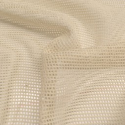 Tissu filet maille écru en coton