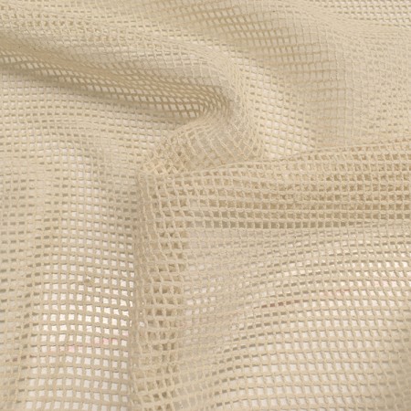 Tissu filet maille écru en coton
