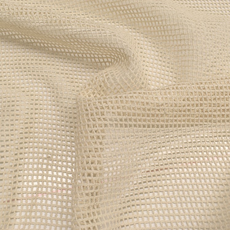 Tissu filet maille écru en coton
