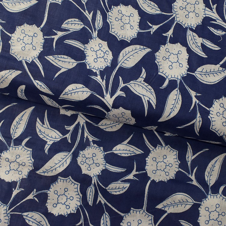 Tissu coton indienne - Taj Mahal indigo