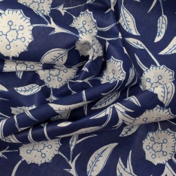 Tissu coton indienne - Taj Mahal indigo