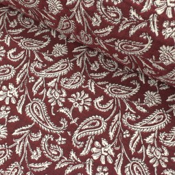 Tissu jacquard - Mumbai bordeaux