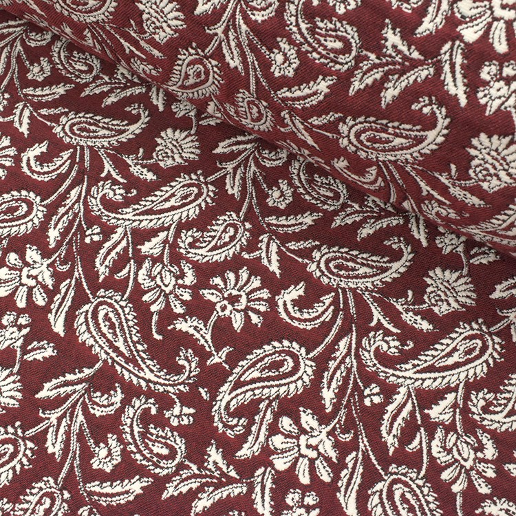 Tissu jacquard - Mumbai bordeaux