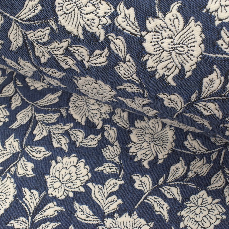 Tissu jacquard - Deepsi bleu