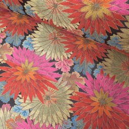 Tissu jacquard - Matcha rouge