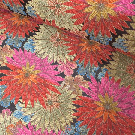 Tissu jacquard - Matcha rouge