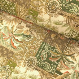 Tissu jacquard - Basmati vert