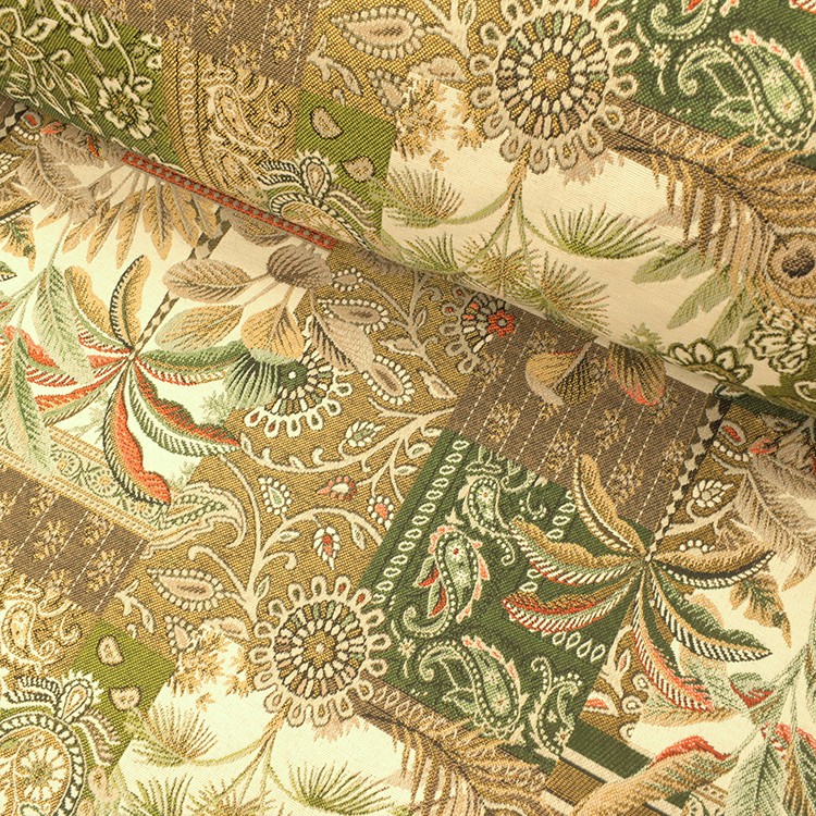 Tissu jacquard - Basmati vert
