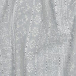 Tissu coton broderie - Blanc