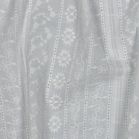Tissu coton broderie - Blanc