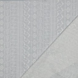Tissu coton broderie - Blanc