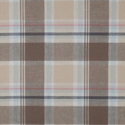 Tissu viscose lin - Carreaux taupe