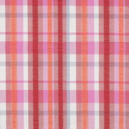 Tissu seersucker - Carreaux rose