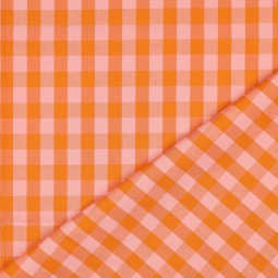 Tissu vichy - Vichy orange et saumon