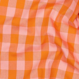 Tissu vichy - Vichy orange et saumon