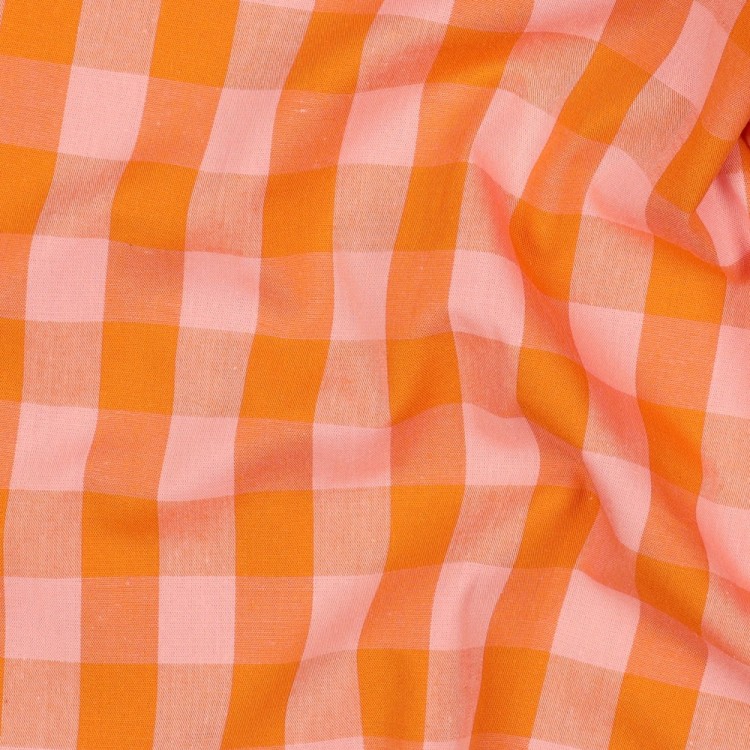 Tissu vichy - Vichy orange et saumon