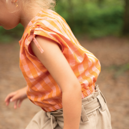 Tissu vichy - Vichy orange et saumon