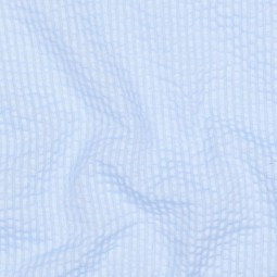 Tissu seersucker - Rayures bleu