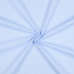 Tissu seersucker - Rayures bleu
