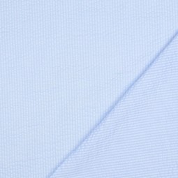 Tissu seersucker - Rayures bleu