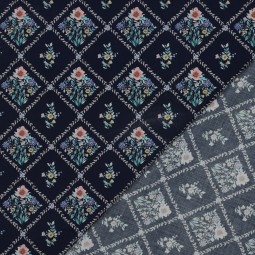 Tissu popeline - Alice marine