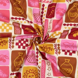 Tissu popeline - Patchwork d'été