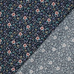 Tissu popeline - Marianne bleu marine