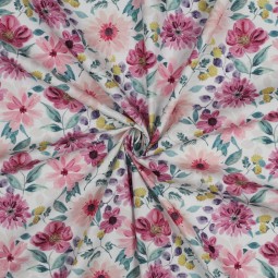 Tissu popeline - Françoise mauve